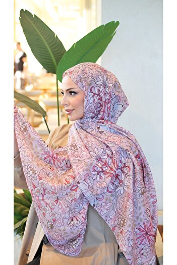 efdal şal eşarp Amber Pattern Aqua Cotton Shawl