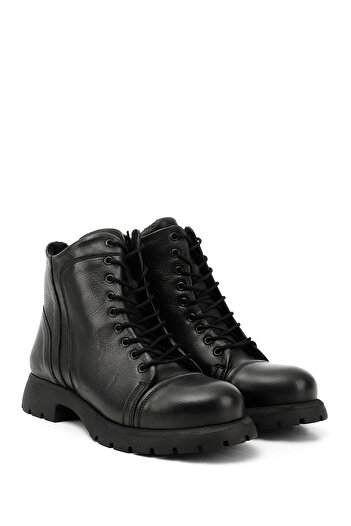 GÖNDERİ(R) Women/Girls Black Zippered Genuine Leather Boots