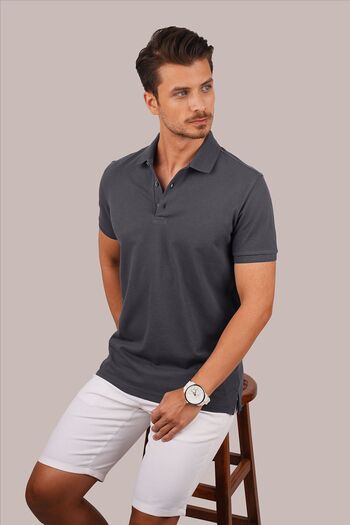 Etikmen Smoked Collar Patterned Men's Polo Neck T-Shirt