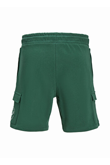 Jack & Jones Bağlamalı Bel Normal Koyu Yeşil Erkek Çocuk Şort JPSTSWIFT CARGO SWEAT SHORTS AUT JN