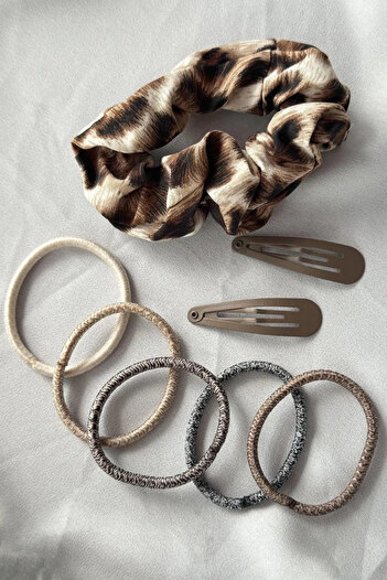 Vitastyle Mixed Color Leopard Printed Rubber Buckle and Side Buckle Set 8 Pieces