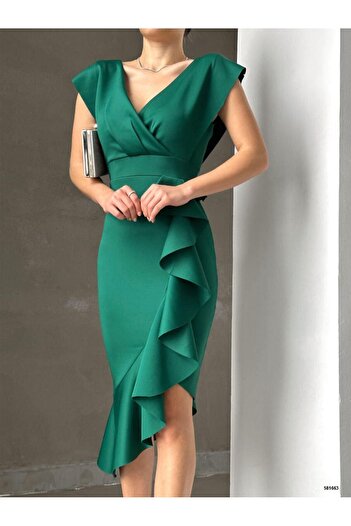 MADAM Ruffled Evening Dress Evening Gown