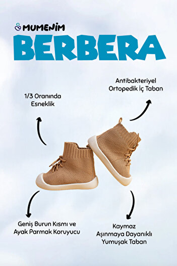 Mumenim Berbera Unisex Kids & Baby Foot Finger Protector Non-Slip Orthopedic Sole Brown First Step Boots Kids Boots
