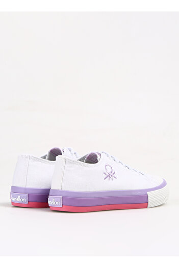 Benetton Beyaz - Lila Kız Çocuk Sneaker BNI-10041