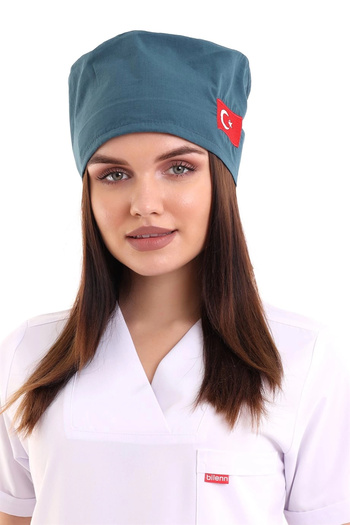 Bilenn Tekstil Bone Bayrak brodat - 33 verde petrol