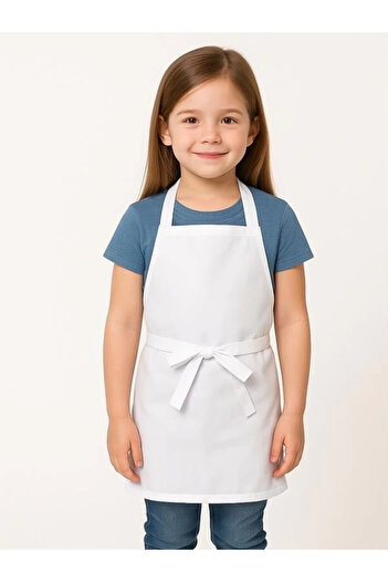 Bilenn Tekstil Children's Apron with Straps No 2 - 171 White