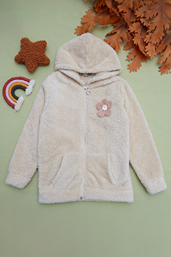 Fulla Moda Daisy Accessory Zippered Girl's Plush Coat
