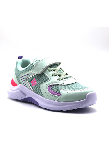 pepino Fy23-1425 Su Yeşili Fosfor Fuşya Kız Çocuk Spor Ayakkabı Gri