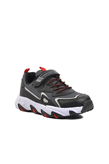 pepino Fy23-1417 Smoked Black Red Boy's Filet Sports Shoes Black Red