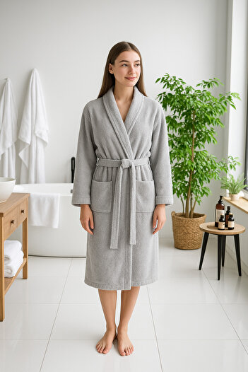 embays collection Халат Boucle, халат з шалевим коміром, 100% бавовна, жіночий / чоловічий халат унісекс