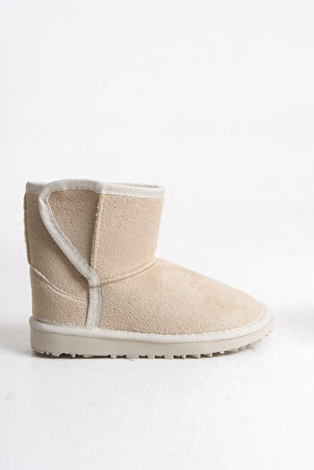 Moda Lime Fur-Lined Suede Suitable for Daily Use Long Thick Sole Comfortable Wear Velcro Flexible Children's Boots