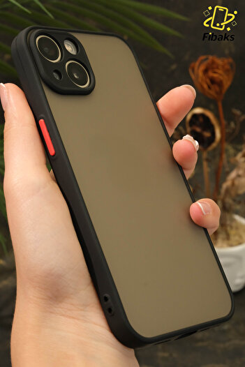 Fibaks Apple iPhone 13 - 14 Compatible Case Matte Transparent Cover with Camera Protection and Colorful Keys