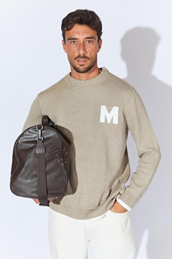 TENA Men's Mink Crew Neck Boucle Sweater
