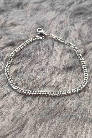Chavin 4 Mm. 21 Cm. Gray Steel Men's Bracelet Es34