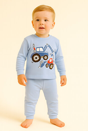 aden kids set de pijamale sezoniere din bumbac pieptănat pentru copii
