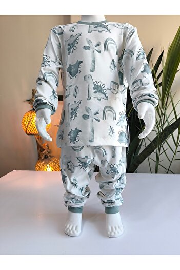 Miniworld Kız-Erkek Bebek- Çocuk Pijama Takımı %100 Pamuk Uzun Kollu Yuvarlak Yaka Mevsimlik