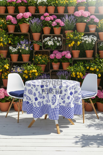 Çt Çeyizci Tekstil Digital Printed Round Tablecloth