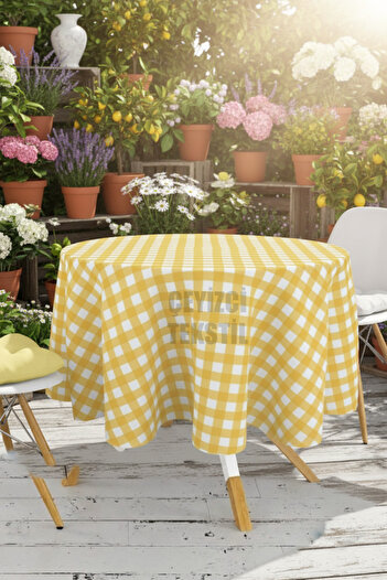 Çt Çeyizci Tekstil Round Tablecloth Digital Printed