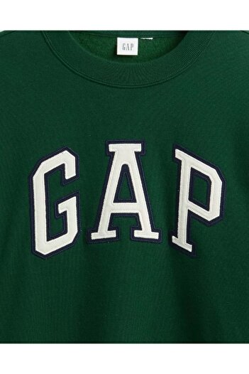 GAP V-Frch Heritage Crew Logo 823720 Γυναικείο φούτερ με λαιμόκοψη με φλις πουλόβερ ΠΡΑΣΙΝΟ