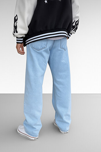 Lyvens Erkek Açık Mavi Baggy Jean Rahat Kesim lyven's
