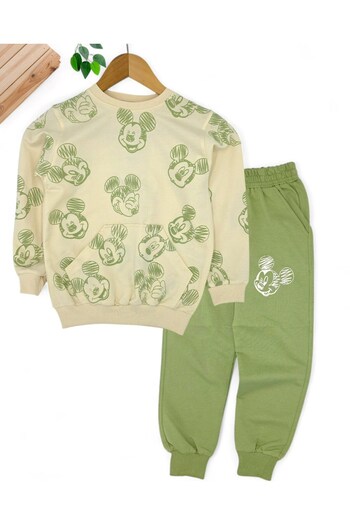 VOY KİDS Boys' Seasonal Mickey Printed 6-7-8-9-10 Years Old 2 Thread Tracksuit Set