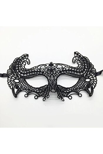 Skygo Black Color Lace Cut Lace Embroidered Prom Party Mask No 4
