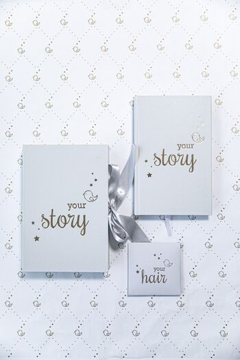 BeyazBirKutu Your Story Baby Journal Boxed Set - Mother and Baby Diary/Animal Book-Stone Color