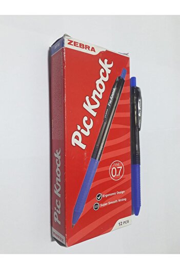Zebra Technologies Zebra Pic Knock Ball Pen (0.7, Blue, Box of 12 Pieces)
