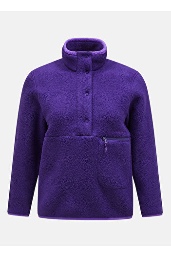 Peak Performance Peak Purple Women's High Neck Fleece Sweatshirt G78130120_W Fleece Snap T-Neck