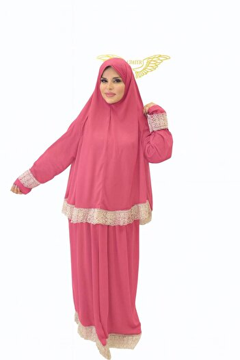 ALDAİR Double Piece Women's Hijab Embroidered Prayer Dress Anti-Sweat Prayer Clothing