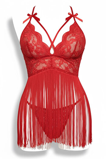 Peille Thin Straps Lace Detail Nightgown