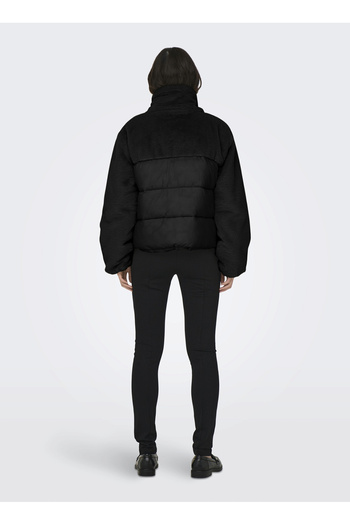 ONLY Black Women's Coat Onlwanja Fur Puffer Mix Jacket Cc O
