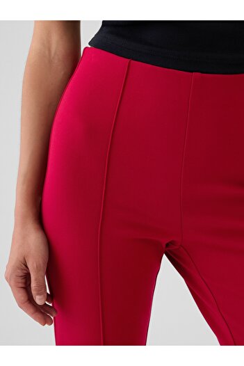 GAP Kadın Kırmızı High Rise Double Knit Crop Kick Pantolon