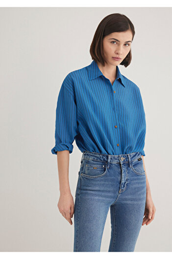 Mavi Cămașă Lux Touch TENCEL TM cu dungi modal oversize / cu croială largă 1210339-90261