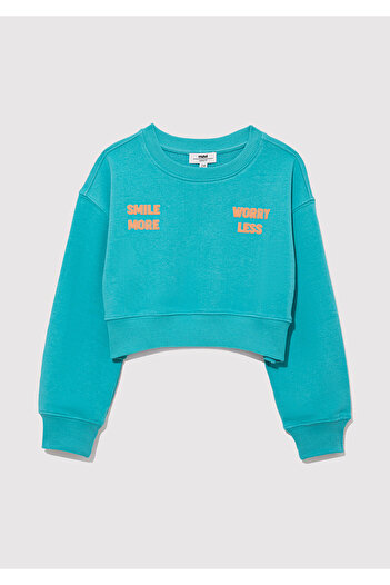 Mavi Smile More Printed Green Sweatshirt 7S10090-71445