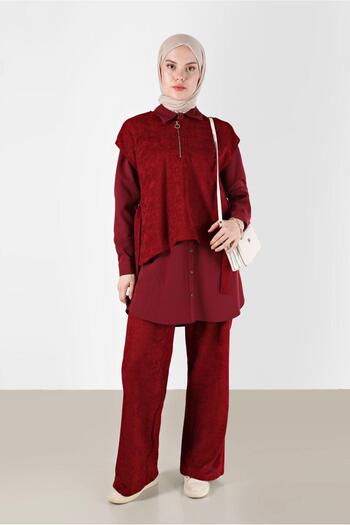 Alvina CHANNIL VELVET TRIPLE PANT WITH ZIPPER DETAILSET 42380