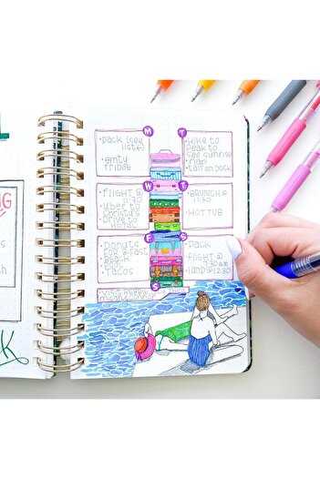 Zebra Pen Sarasa Clip Retractable Gel Pen, Fine Point, 0.5mm, Rainbow Assorted Colors, 12 Pack