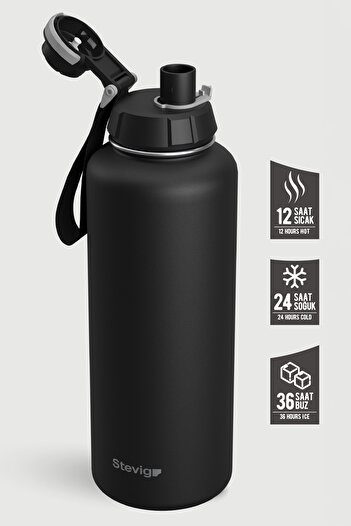 Stevig 1 Hand Leak-Proof Steel Thermos 1500 ml Black St-235