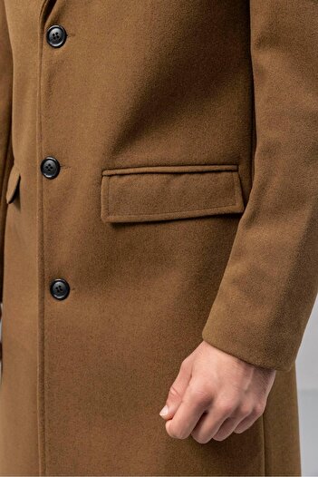 Valiberta Ανδρικό παλτό Visconti Cashmere Fabric με τσέπες - Camel