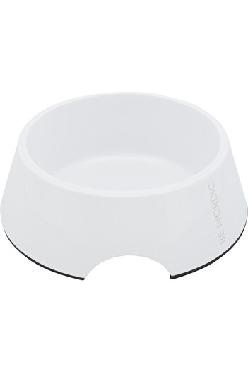 Trixie Dog Food and Water Bowl, Melamine/Stainless Steel, 0.2Lt/Ø14Cm, White