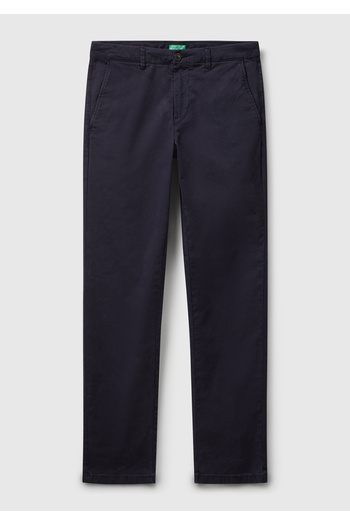 United Colors of Benetton Men's Navy Blue Slim Fit Chino Trousers