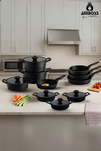 Amboss Vento 16 Piece Cast Iron Cookware Set (Black)