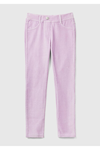 United Colors of Benetton Girl's Lilac Velvet Tights