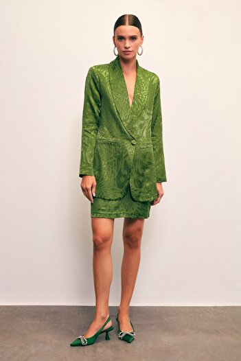 Sateen Fusta Jacquard - VERDE