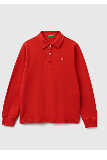 United Colors of Benetton Boy's Red Logo Polo T-Shirt