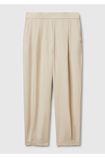 United Colors of Benetton Women's Stone Color 100% Lyocell Elastic Waist Balloon Fit Pants