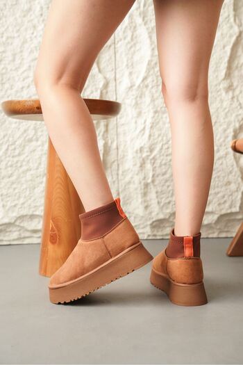 MODAADAM Γυναικείες μπότες Royal Stretch Short - Tan Suede