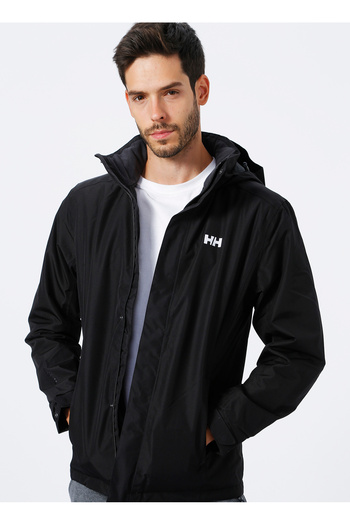 Helly Hansen Black Men's Zippered Raincoat Hh Dubliner Insulated Jacket