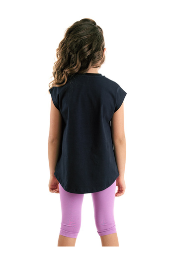 MSHB&G Lila nyári póló és leggings szett lánynak - macskával