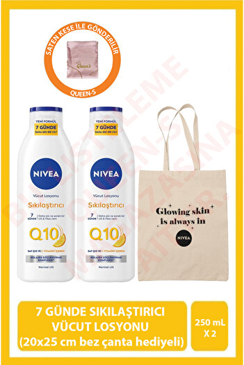 NIVEA Q10 Sıkılaştırıcı Vücut Losyonu 250ml,C Vitamini, Nemlendirici, Esnek Ve Elastik Cilt, X 2Adet